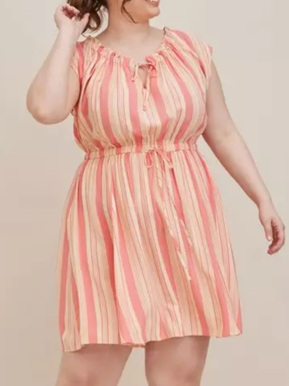 Torrid | Challis Stripe tie front dress size 2X